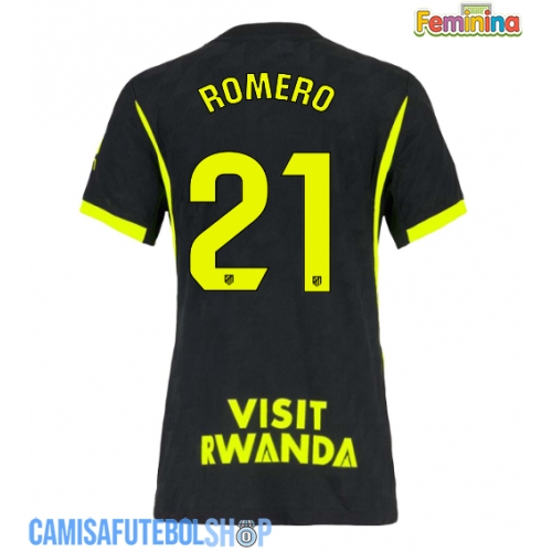 Camisa de time de futebol Atletico Madrid Cristian Romero #21 Replicas 2º Equipamento Feminina 2026-27 Manga Curta